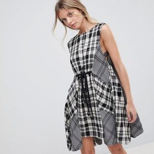 Free People Land Lines Mixed Check Dress